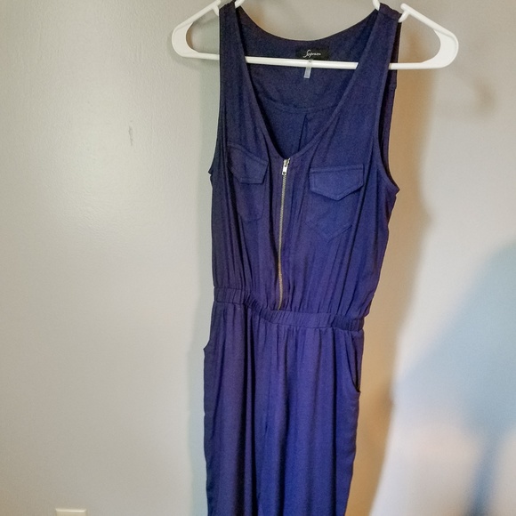 Navy Blue Pocketed Jumpsuit - Picture 2 of 2